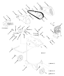 Air-Compressor Parts Diagram and Parts List for 4TW29C  Campbell Hausfeld Compressor